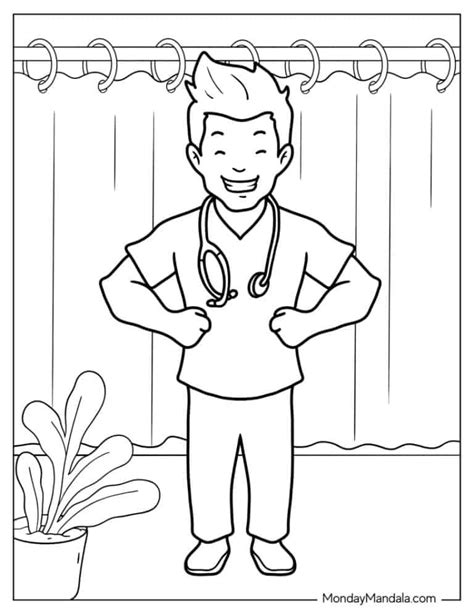 nurse coloring page ready for download