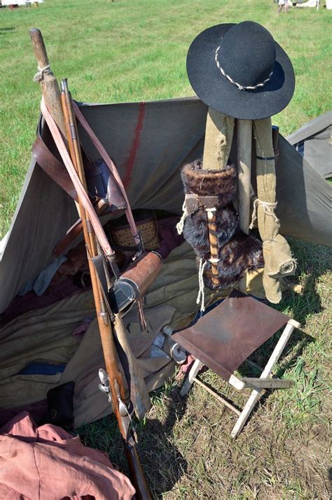 Fur trader re-enactor's tent and gear. | Primitive camping gear ...