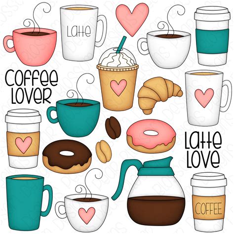 Coffee Lover Hand Drawn Digital Clipart Set of 20 Coffee - Etsy Canada