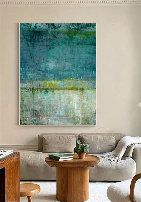 Large Green Oil Painting Original Green Canvas Painting Green ...