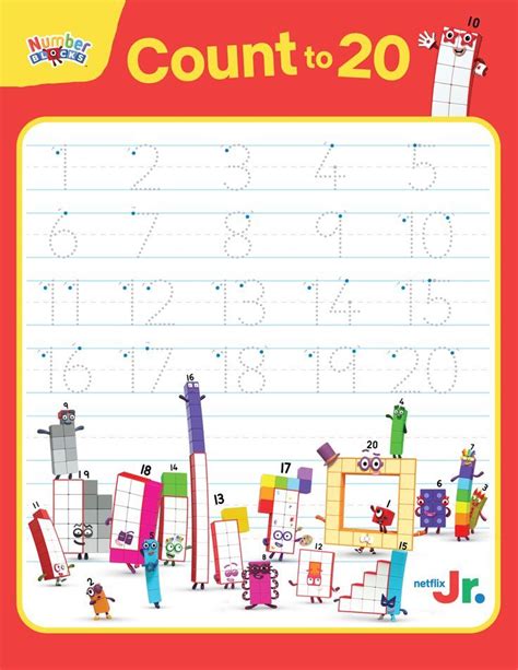 Numberblocks Count and Trace Worksheet | Netflix Jr. Magazine | Numbers preschool, Preschool ...