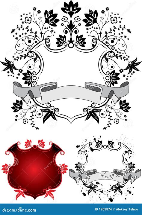 Floral Coat Of Arms, Vector Stock Images - Image: 1263874