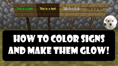 How to color signs and make them glow in minecraft - YouTube