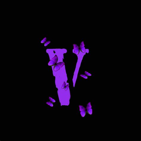 Download White Vlone Pfp Logo Purple Butterflies Wallpaper | Wallpapers.com