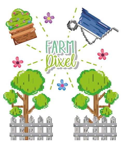 Farm pixel cartoons 635405 Vector Art at Vecteezy