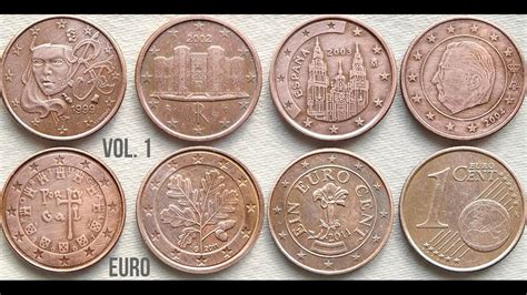 1 EURO CENT Coins of different European Countries | Euro Coins collection - Vol. 1 - YouTube