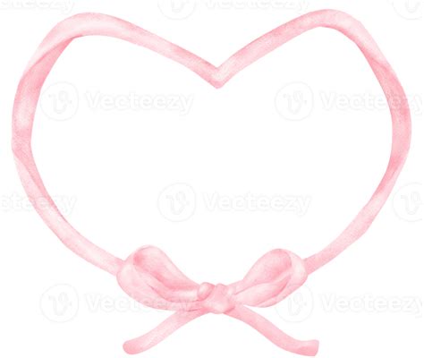 Pink Coquette frame heart shape aesthetic watercolor 36134156 PNG