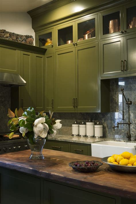 Stylish Olive Green Kitchen Cabinets - Elevate Your Cooking Space