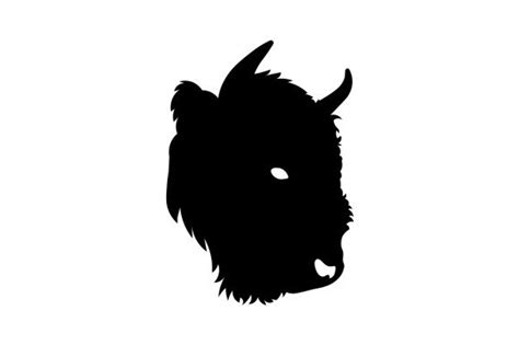 Side Portrait of American Bison Head, Silhouette SVG Cut file by ...