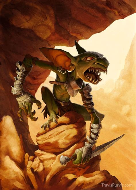 ArtStation - Goblin, Travis Purvis | Goblin art, Fantasy creatures art, Goblin