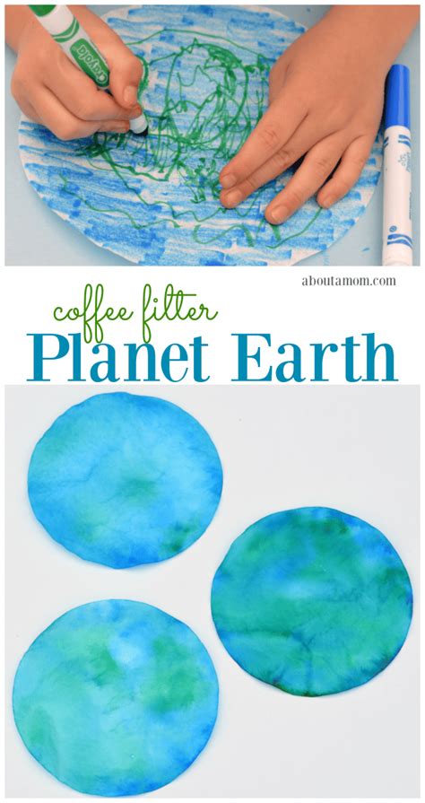 Coffee Filter Planet Earth Day Craft for Kids - About a Mom