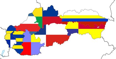 Flag map of Slovakia (8 regions) by hosmich on DeviantArt