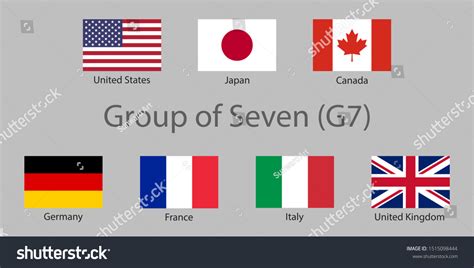 G7 Summit Flags Isolated Icons Group Stock Vector (Royalty Free ...