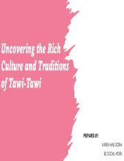 Unveiling Tawi-Tawi: Culture, Traditions & Seaweeds Hub | Course Hero