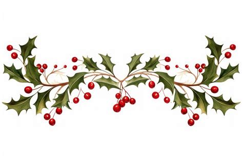 Holly Garland christmas pattern holly. | Free Photo Illustration - rawpixel