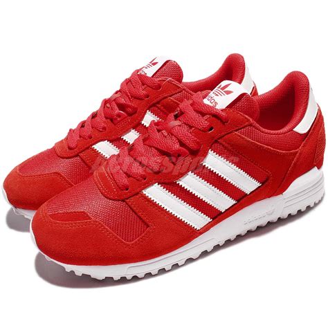 adidas Originals ZX 700 Men Red White Suede Classic Running Shoes ...