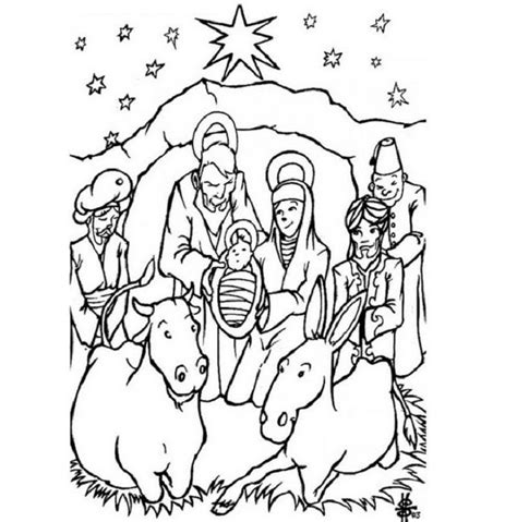 Free The Birth Of Jesus Coloring Page, Download Free The Birth Of Jesus Coloring Page png images ...