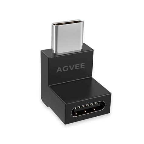 AGVEE [ 4 Pack] 90 Degree Right Angled USB-C Male to USB-C Female ...