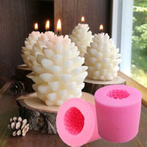 3D Christmas Pine Cone Silicone Candle Molds Beeswax Candles Making Mold DIY | eBay