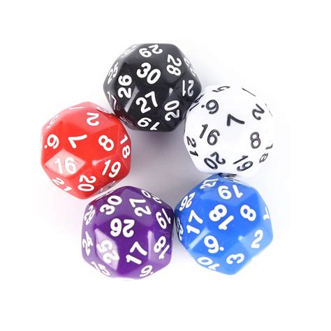 5 Colors 25mm 30 sided Dice High Quality Plastic Cubes Dice-in Dice ...