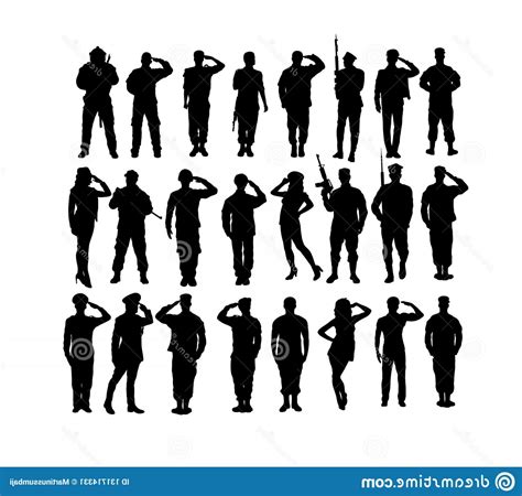 Soldier Salute Silhouette Vector at Vectorified.com | Collection of Soldier Salute Silhouette ...