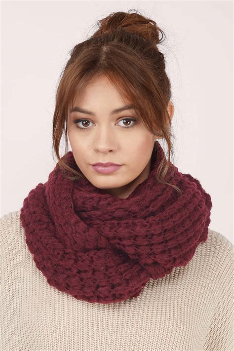 Cool Infinity Scarves - Knitted Infinity Scarf - Wine Infinity Scarf ...