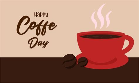 International day of coffee background, coffee cup logo 10839005 Vector ...