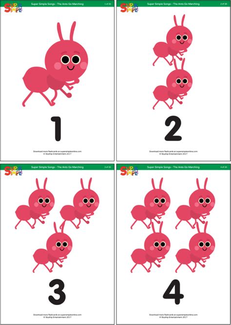 The Ants Go Marching Flashcards - Super Simple | Preschool ant ...