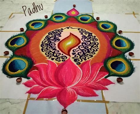 Art Rangoli Crafts colors | Free hand rangoli design, Rangoli designs, Colorful rangoli designs