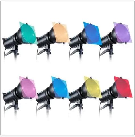 12"/30cm 8 Colors Pack of Gel Sheet Transparent Color Correction Gels Set Filter Film for ...