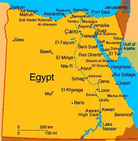 Egypt Country Map | Map of World Region City