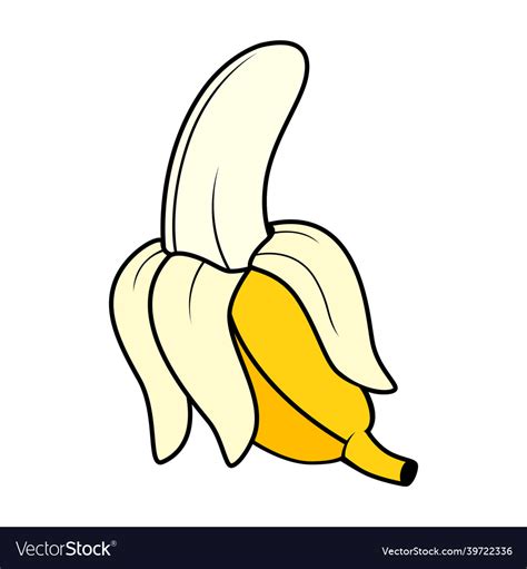 Peeled banana Royalty Free Vector Image - VectorStock