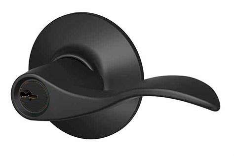 Schlage Accent Matte Black Keyed Entry Lever, F51AACC 622