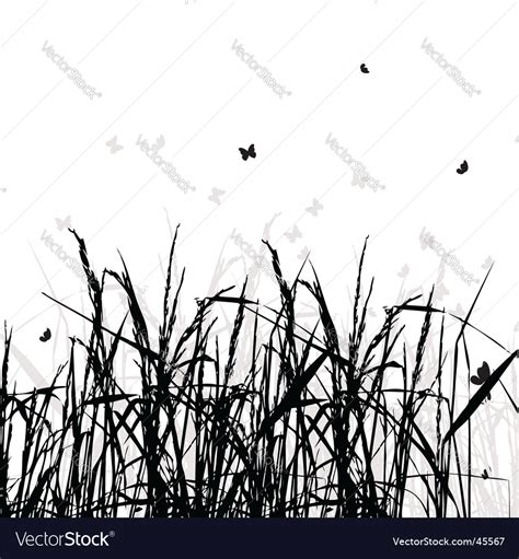 Grass silhouette background Royalty Free Vector Image