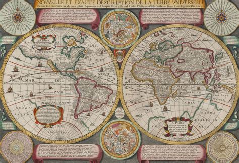 Map of the World by Jean Boisseau / 1636 The map is Boisseau's first world map. Based upon the ...