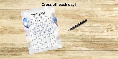 Birthday Countdown Calendar Instant Download Printable PDF, Milestone ...