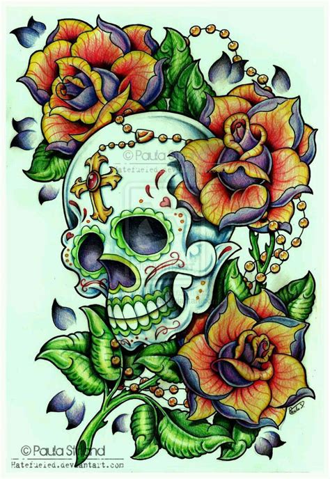 Pin by Suzanne on My pics | Sugar skull tattoos, Skull artwork, Sugar skull artwork