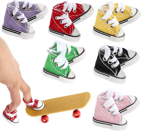 ASTER 6Pairs Mini Finger Shoes Toys Fingerboard Shoes Mini Finger Shoes for Finger Board ...