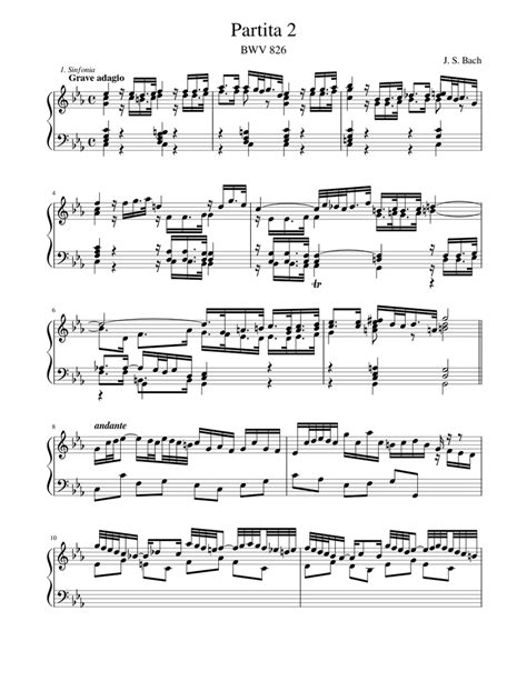 Partita 2 - J. S. Bach Sheet music for Piano (Solo) | Musescore.com