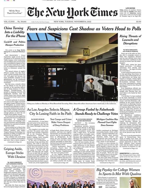 New York Times front page on Twitter: "The front page of The New York ...