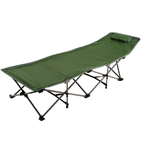 REDCAMP Camping Cots for Adults, Folding Cot Bed with Attached Pillow, Easy & Portable Cot, Free ...