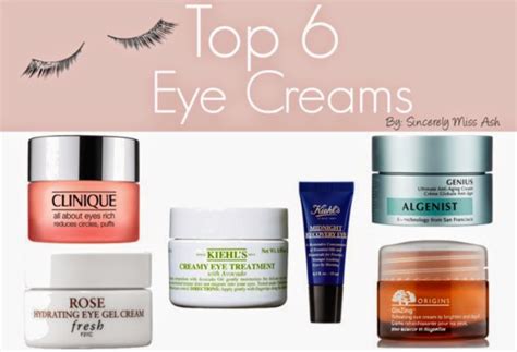 Sincerely Miss Ash: TOP 6 EYE CREAMS