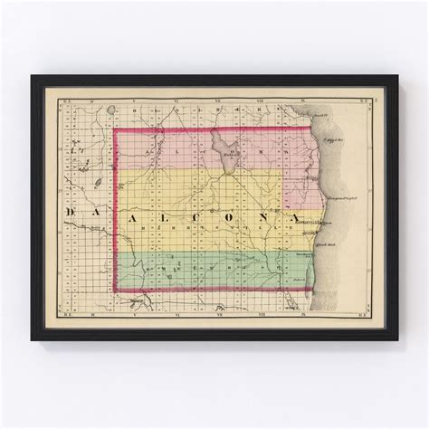 Vintage Map of Alcona County, Michigan 1873 by Ted's Vintage Art