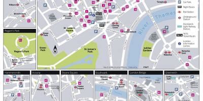 Map of London theatres - Map of theaters London (England)