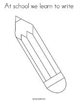 At School We learn To Write Coloring Page  Twisty Noodle sketch template