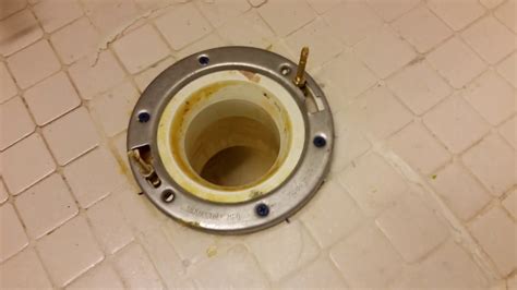 Sioux Chief Metal Repair Ring Installed With Tapcon Concrete Screws On Plastic Toilet Flange ...