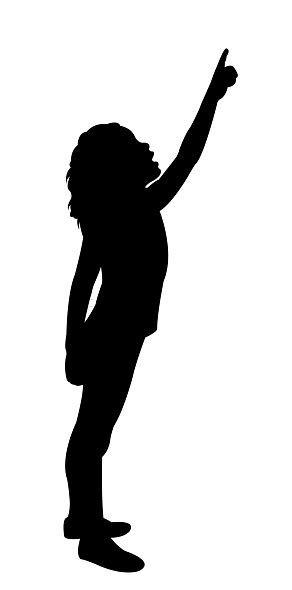 A Girl Pointing Finger Silhouette Vector Stock Illustration - Download Image Now - iStock