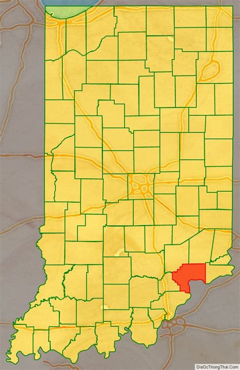 Map of Jefferson County, Indiana - Thong Thai Real