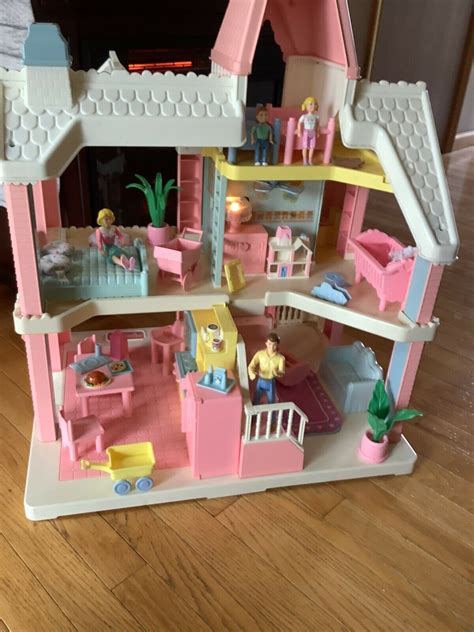 Vintage Playskool Victorian Dollhouse w/ Family Furniture Lot Working Lights!!! | eBay in 2022 ...