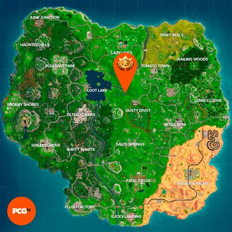 Fortnite Dusty Divot treasure map location revealed | PCGamesN